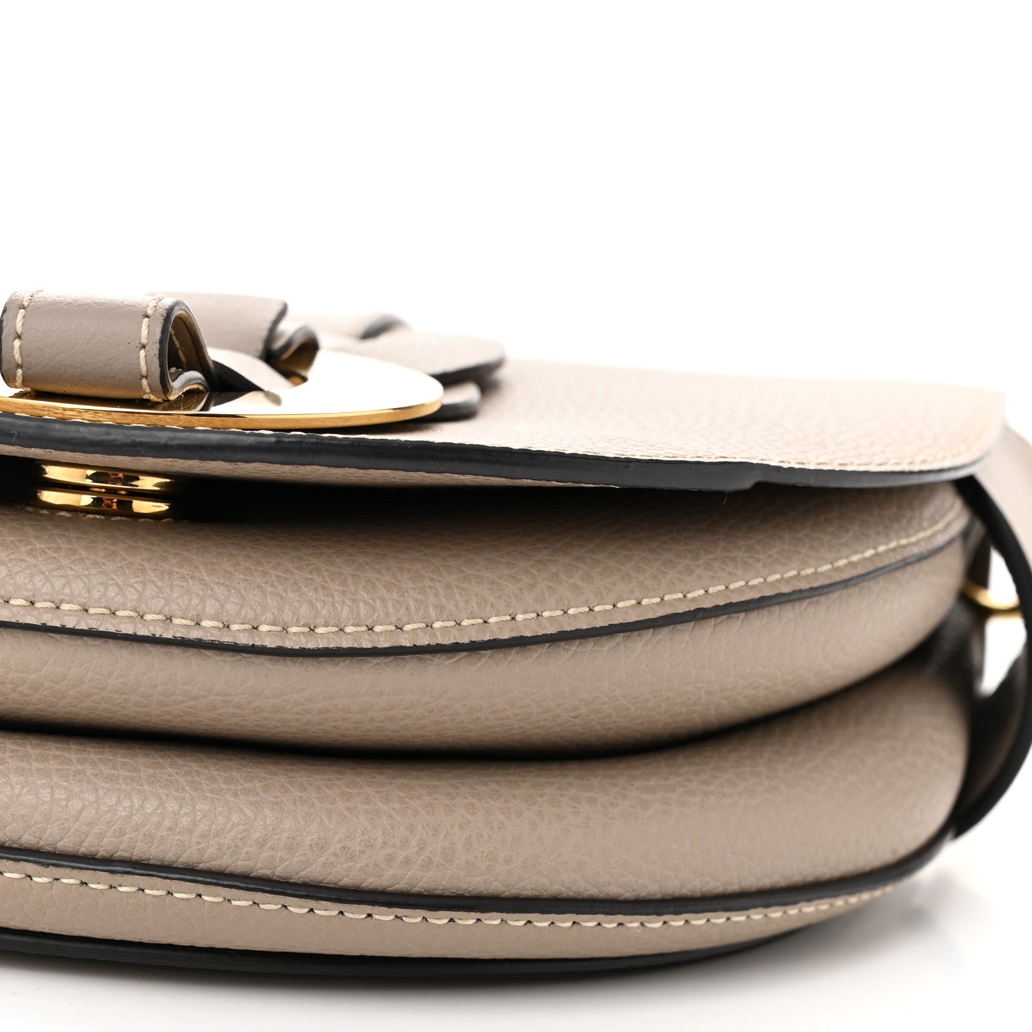 Chloe Grained Calfskin Small Darryl Saddle Crossbody Bag Motty Grey 10 of 10