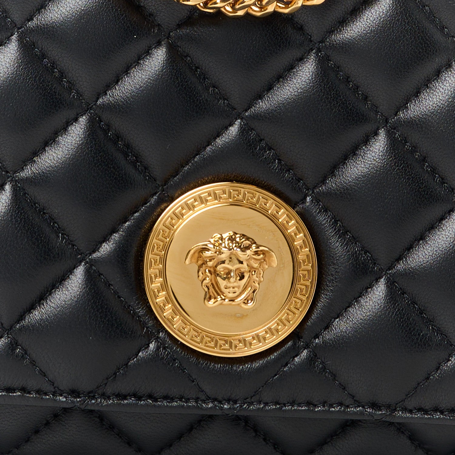 Versace Nappa Quilted La Medusa Chain Crossbody Black 9 of 11