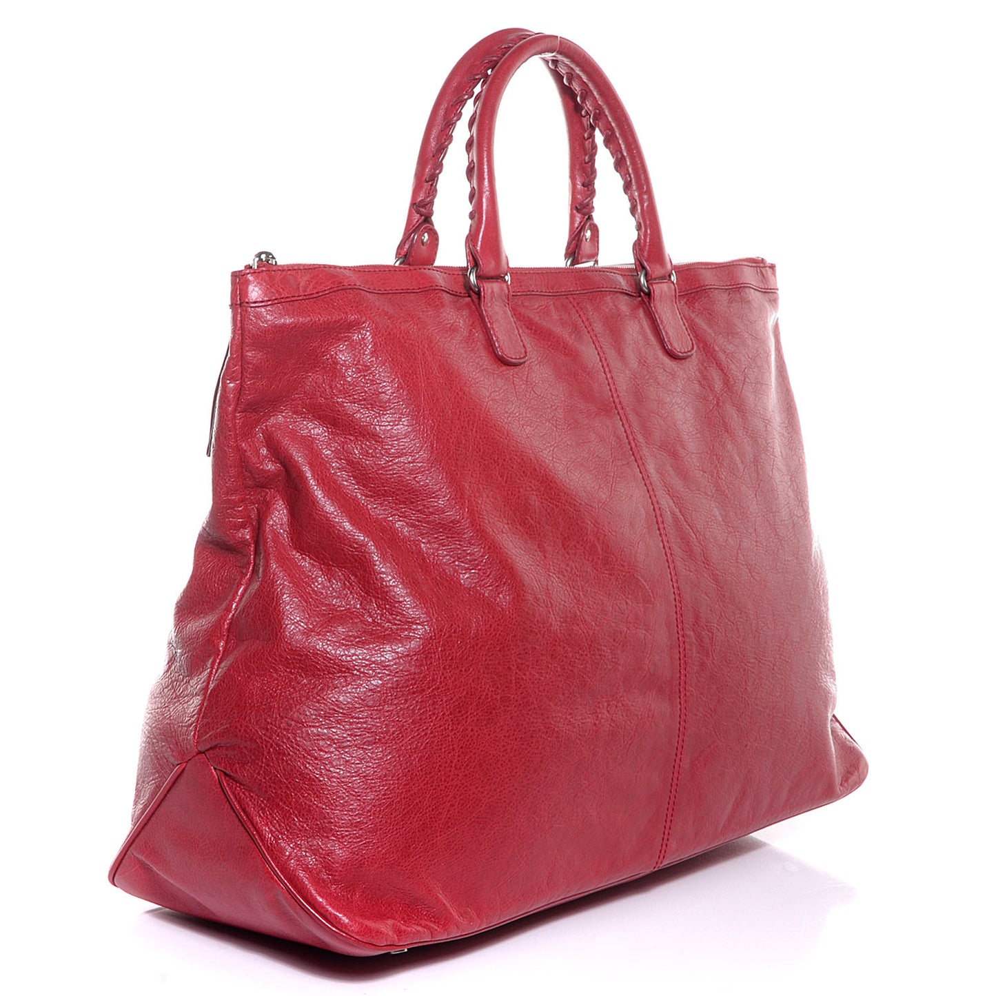 Agneau Classic Hardware Oversize Top Handle Bag Groseille