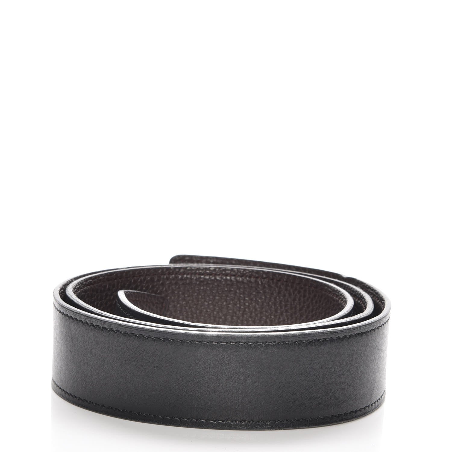 Hermes Box Togo 32mm Belt Strap 80 Black Chocolate 2 of 10