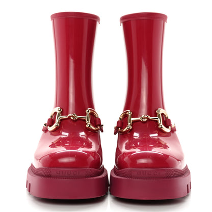 Gucci Rubber Womens Horsebit Ankle Boots 38 Petunia 2 of 11