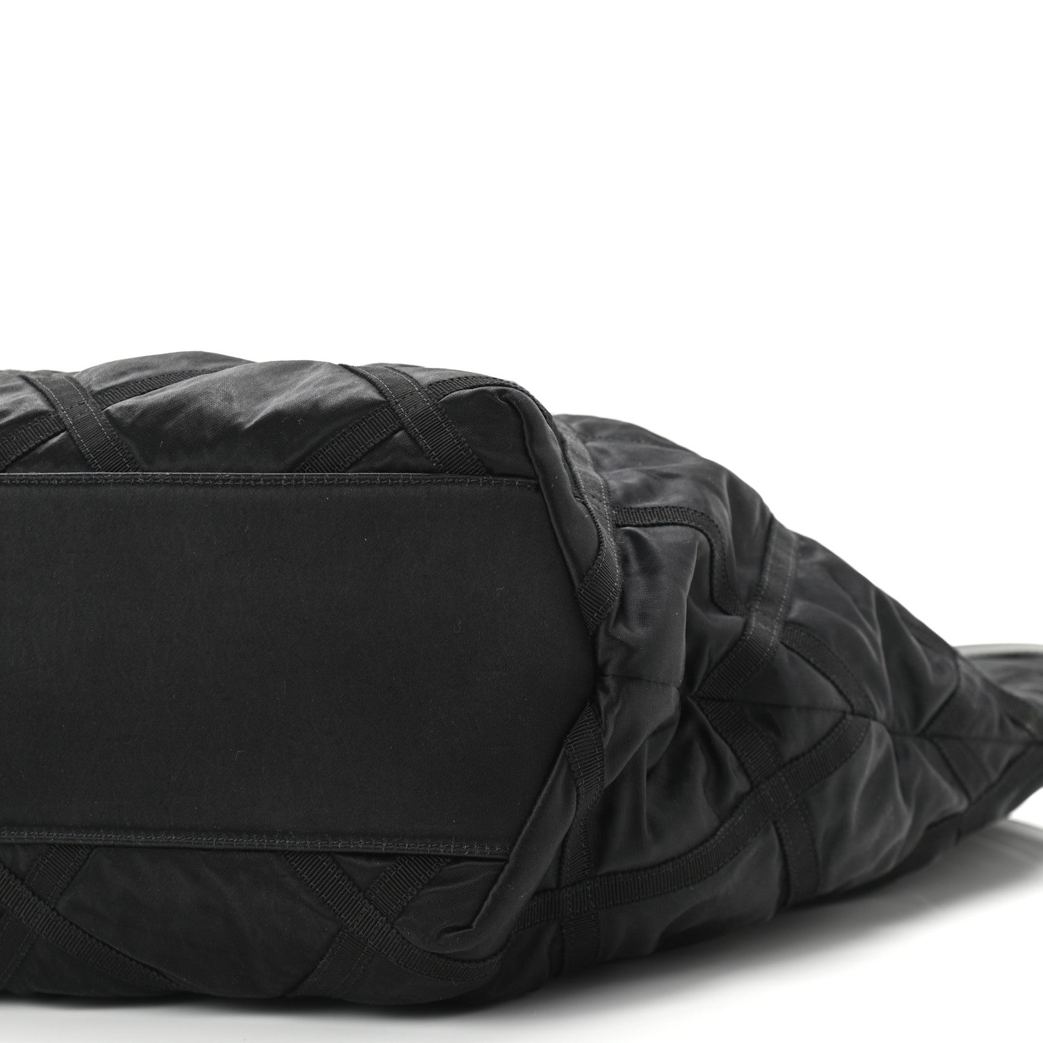 Chanel Nylon Grosgrain Quilted Maxi Lifestyle Shopping Bag Black 10 of 10