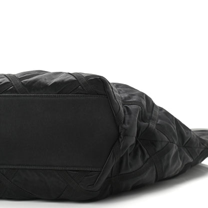 Chanel Nylon Grosgrain Quilted Maxi Lifestyle Shopping Bag Black 10 of 10