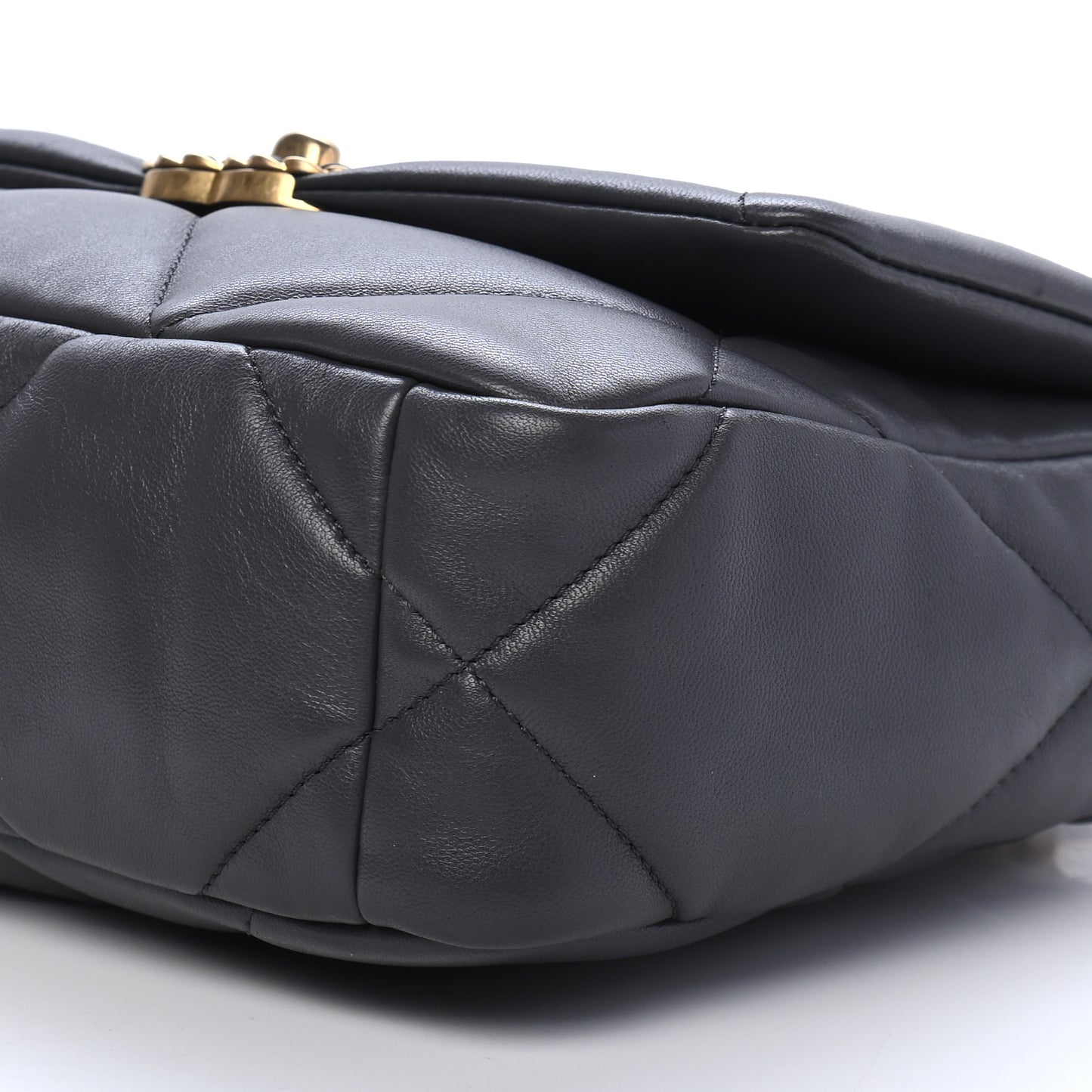 Lambskin Quilted Medium Chanel 19 Flap Dark Grey