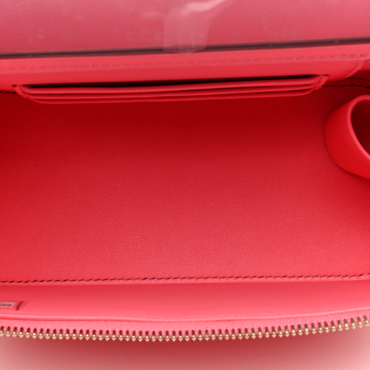 Lambskin Quilted Small Vanity Case With Chain Pink