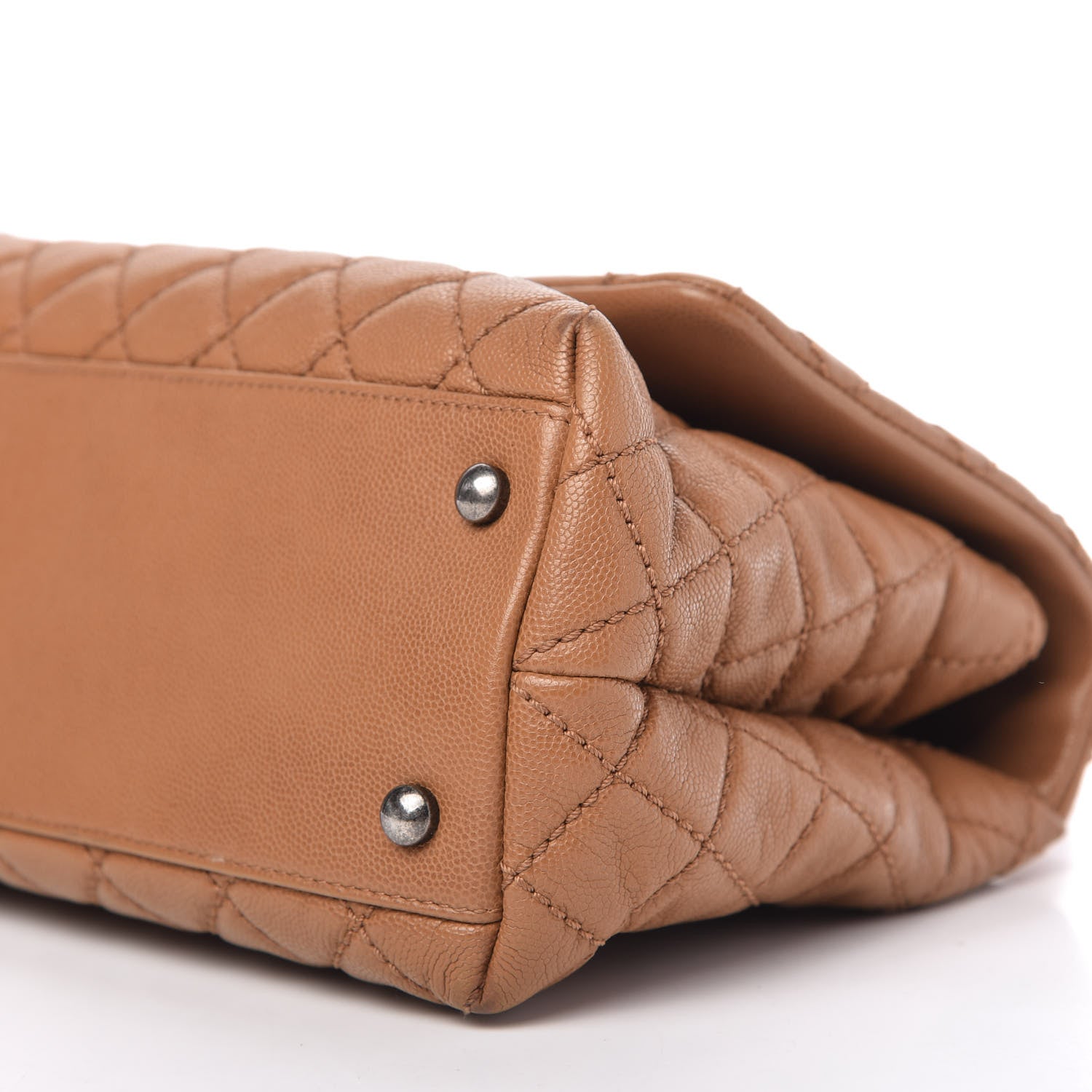 Chanel Caviar Quilted Small Coco Handle Flap Camel 7 of 14