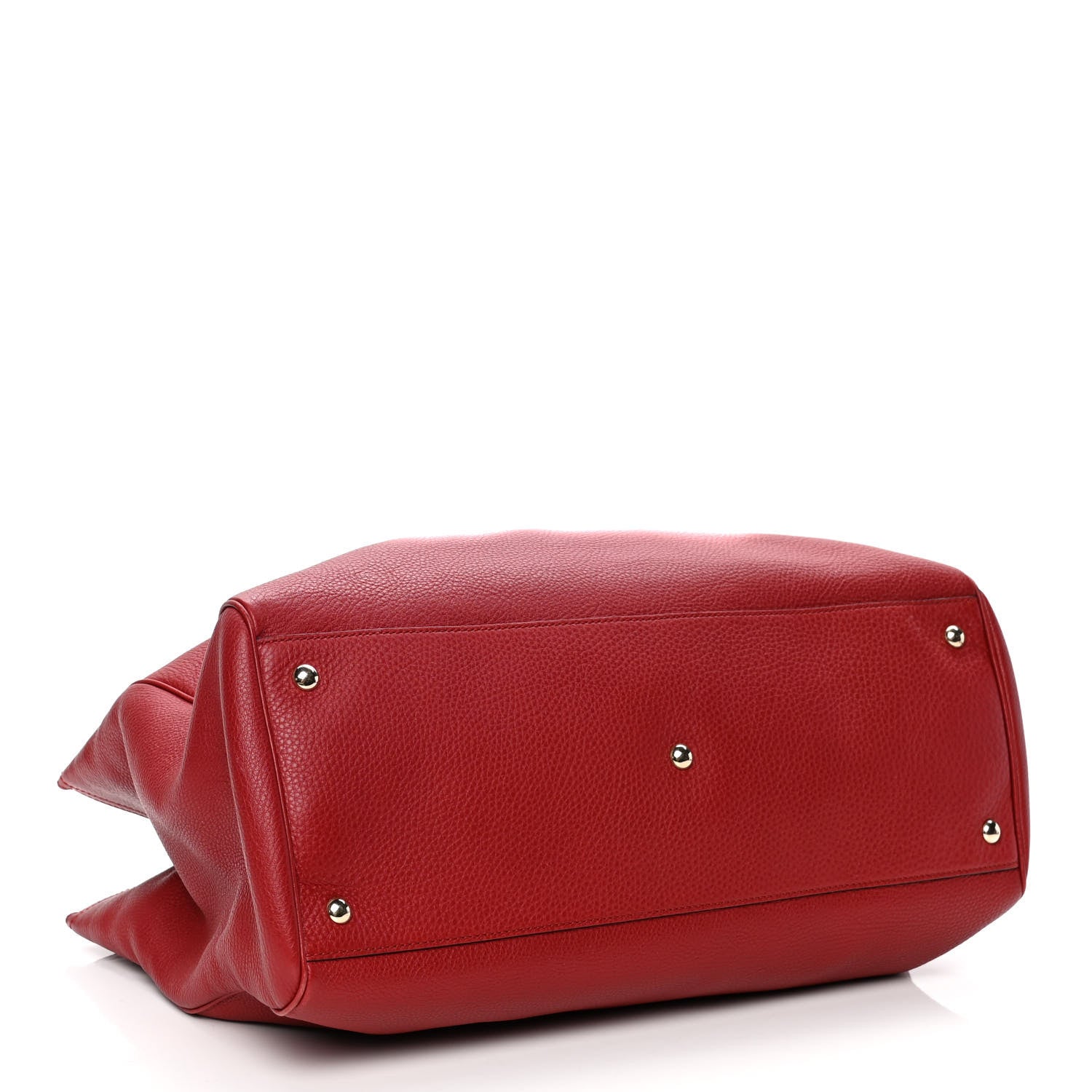 Gucci Calfskin Large Bamboo Shopper Tote Red 3 of 4