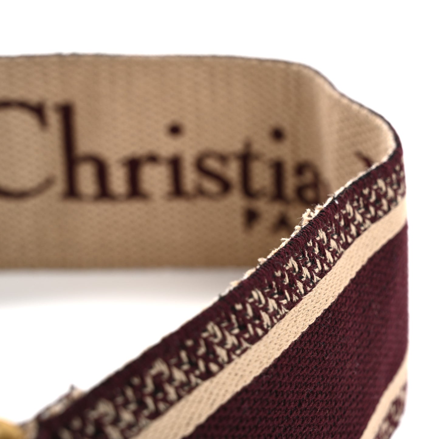 Canvas Embroidered Shoulder Strap Burgundy