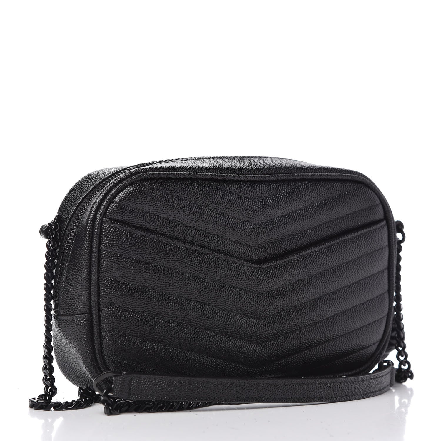 Saint Laurent Grain De Poudre Matelasse Monogram Mini Lou Camera Bag Black 3 of 10
