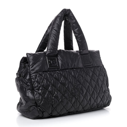Chanel Nylon Quilted Large Coco Cocoon Tote Black 2 of 4