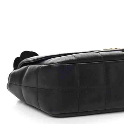 Chanel Lambskin Quilted Mini Chocolate Bar Camellia Flap Black 9 of 15