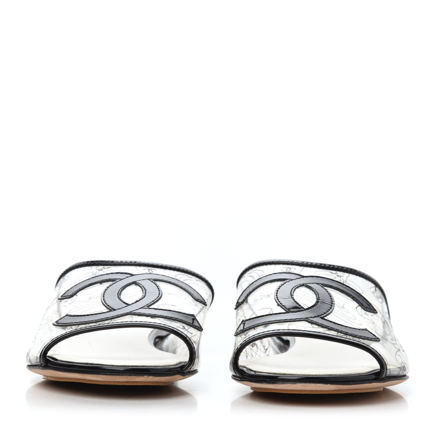 Patent PVC CC Sandal Mule 37 Black
