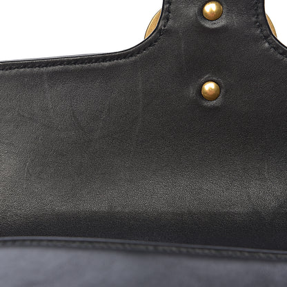 Gucci Calfskin Matelasse Pearly GG Marmont Chain Belt Bag Black 9 of 13