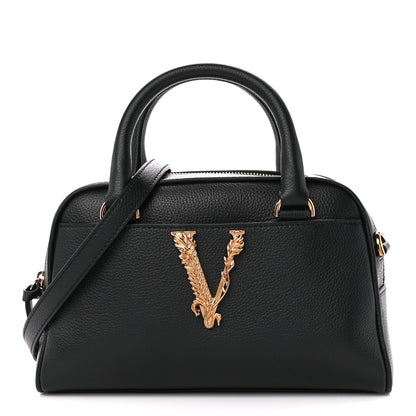 Versace Saffiano Virtus Small Bowling Bag Black 1 of 15