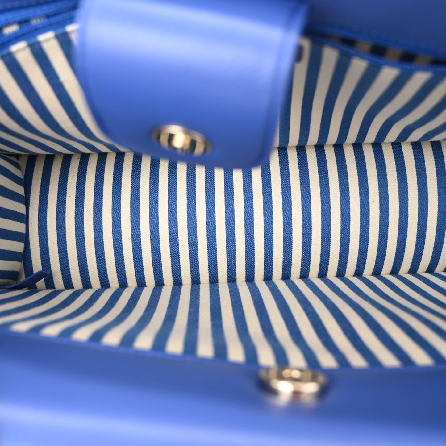 Calfskin Chevron Envelope Flap Tote Blue