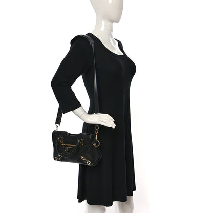 Balenciaga Chevre Gold Metallic Edge Hardware Mini City Black 2 of 10
