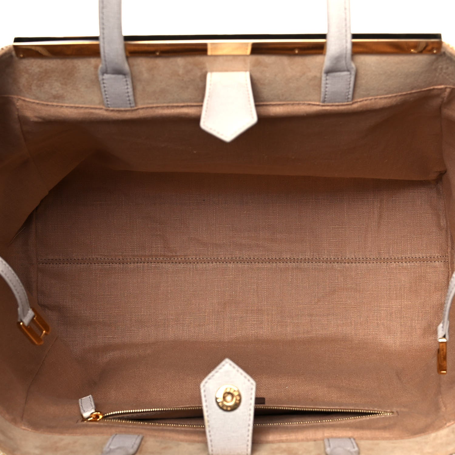 Fendi Canvas Vitello Elite Large 2Jours Tote Latte Multicolor 4 of 22