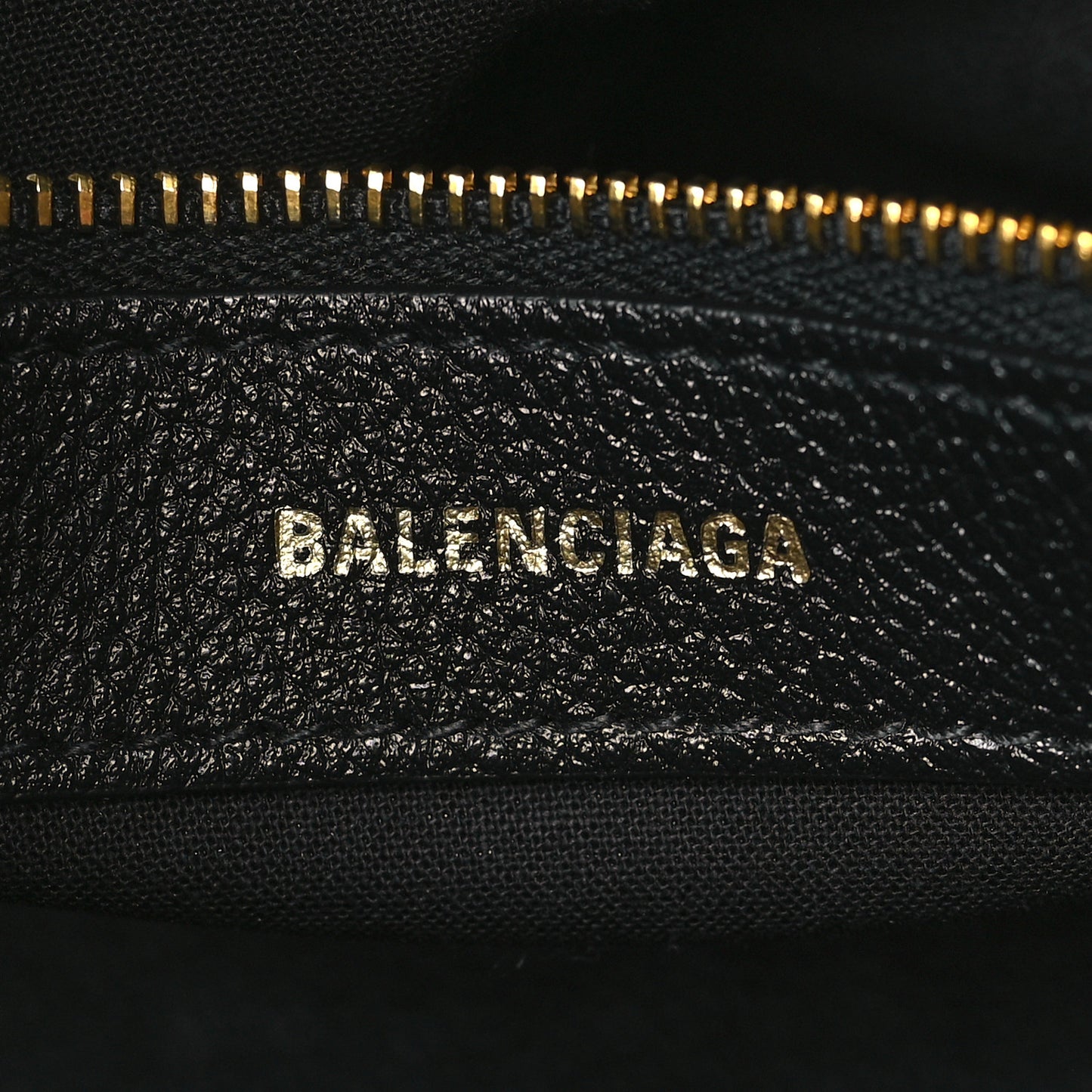 Grained Calfskin Logo S Ville Top Handle Bag Black White