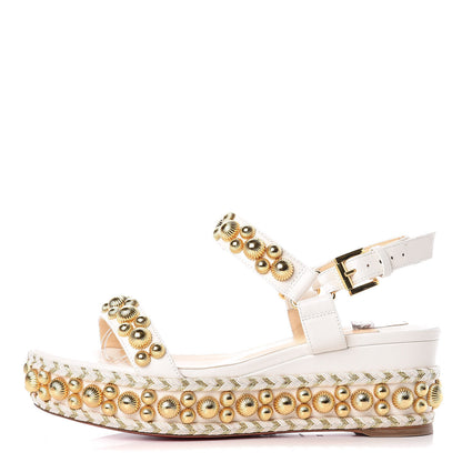 Christian Louboutin Shiny Nappa Rondaclou 60 Platform Sandals 36 Latte 1 of 9