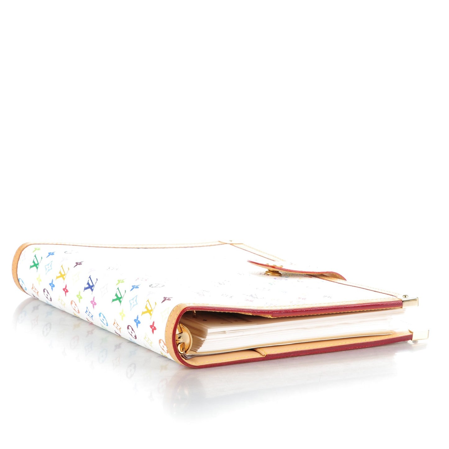 Monogram Multicolor Large Ring Agenda Cover White