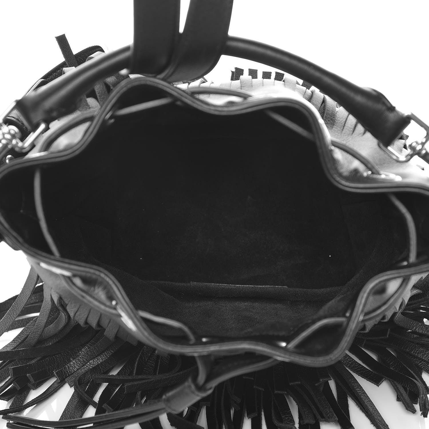 Saint Laurent Calfskin Small Emmanuelle Fringe Hobo Bag Black 5 of 11