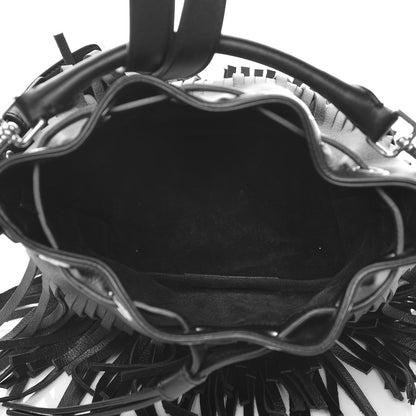 Saint Laurent Calfskin Small Emmanuelle Fringe Hobo Bag Black 5 of 11
