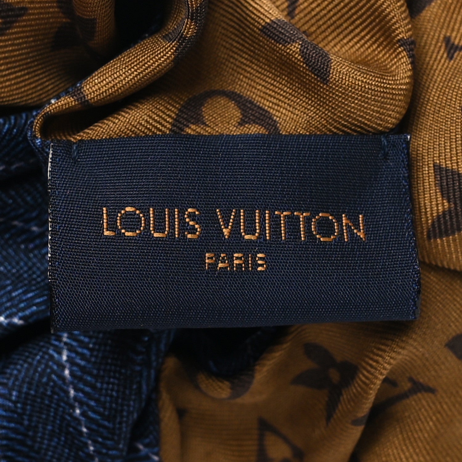 Louis Vuitton Silk Monogram Scrunchie Navy 4 of 4