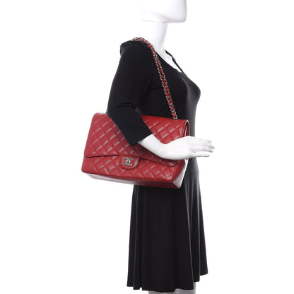 Chanel Caviar Quilted Maxi Single Flap Red 2 of 10