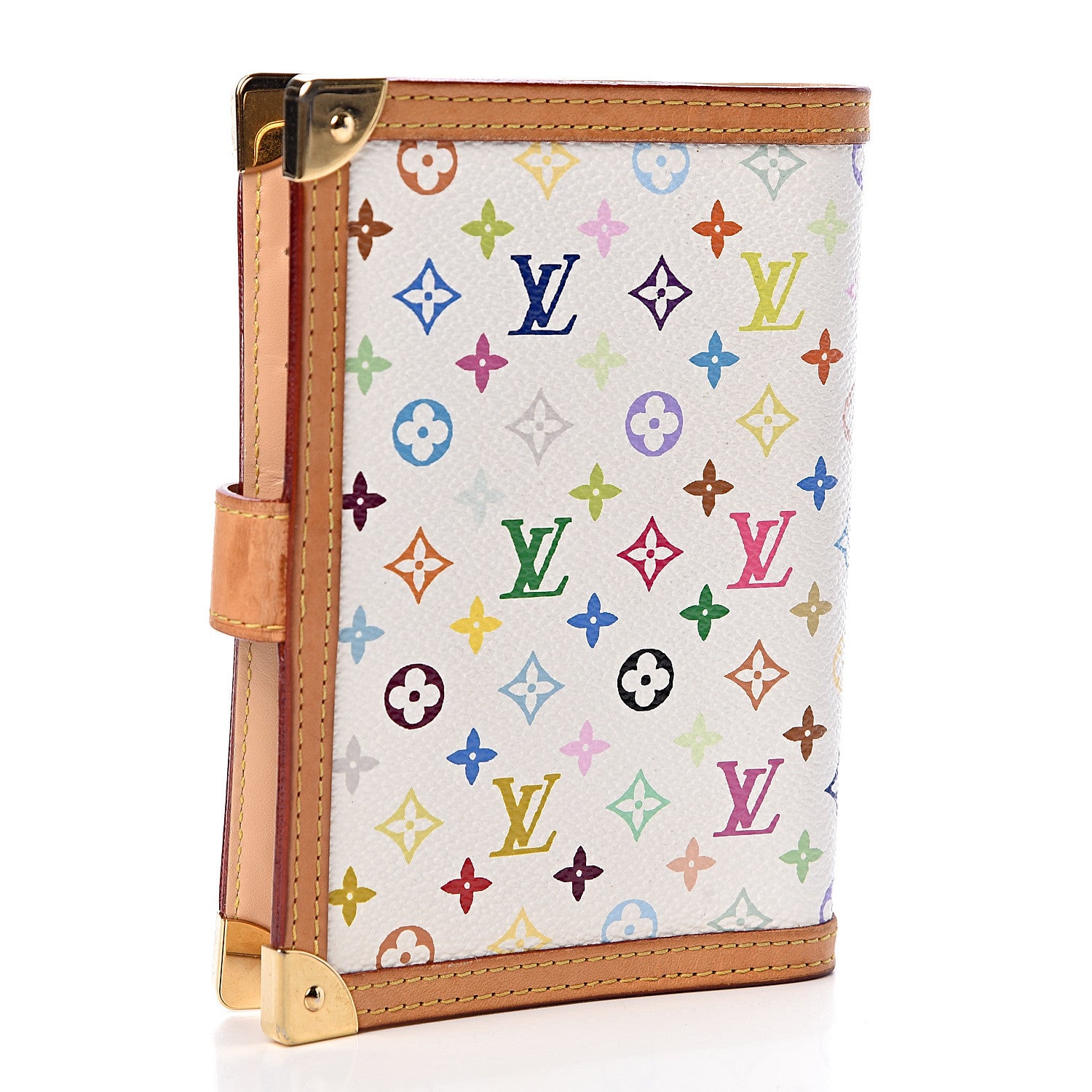 Louis Vuitton Monogram Multicolor Small Ring Agenda Cover White 3 of 8