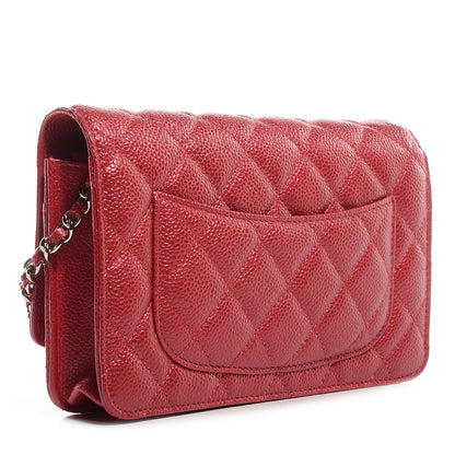 Chanel Caviar Quilted Wallet On Chain WOC Dark Pink 3 of 9
