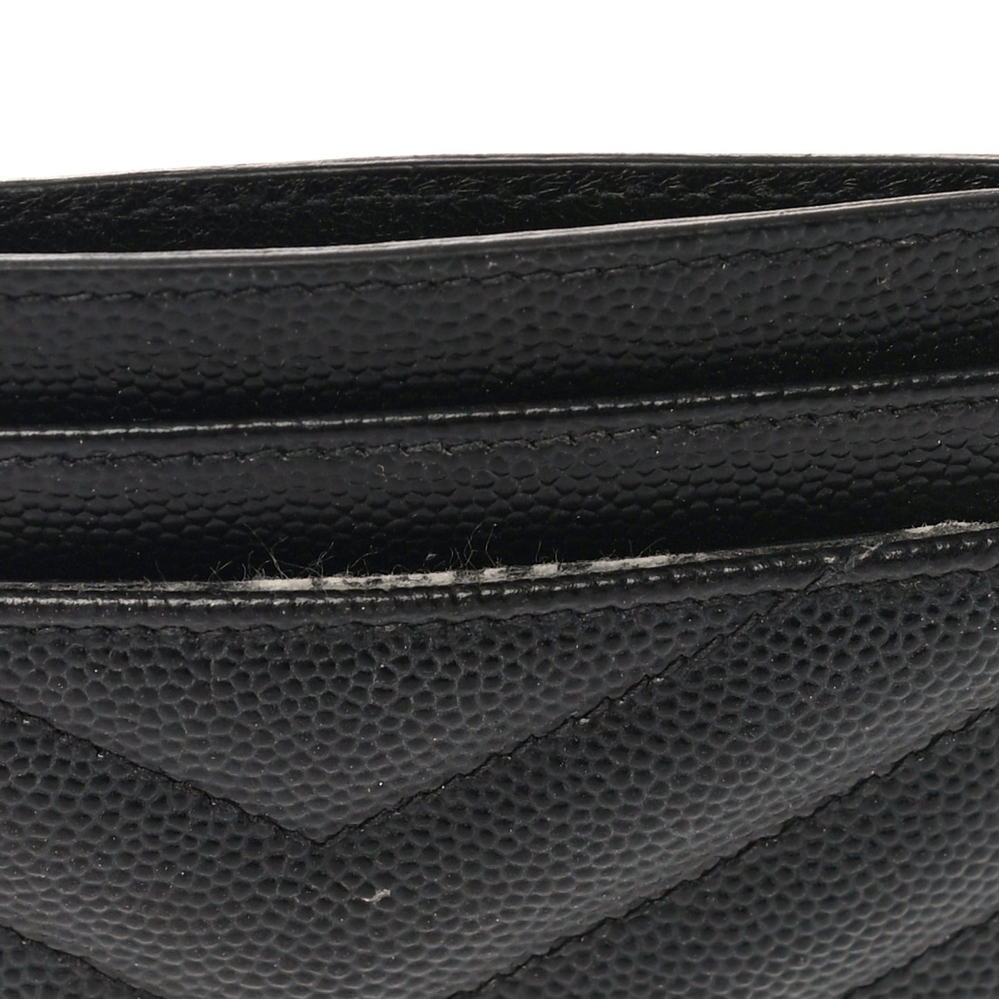 Grain De Poudre Matelasse Chevron Monogram Credit Card Case Black
