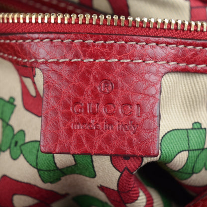 Gucci Pebbled Calfskin Guccissima Trim Medium Signoria Hobo Red 6 of 7