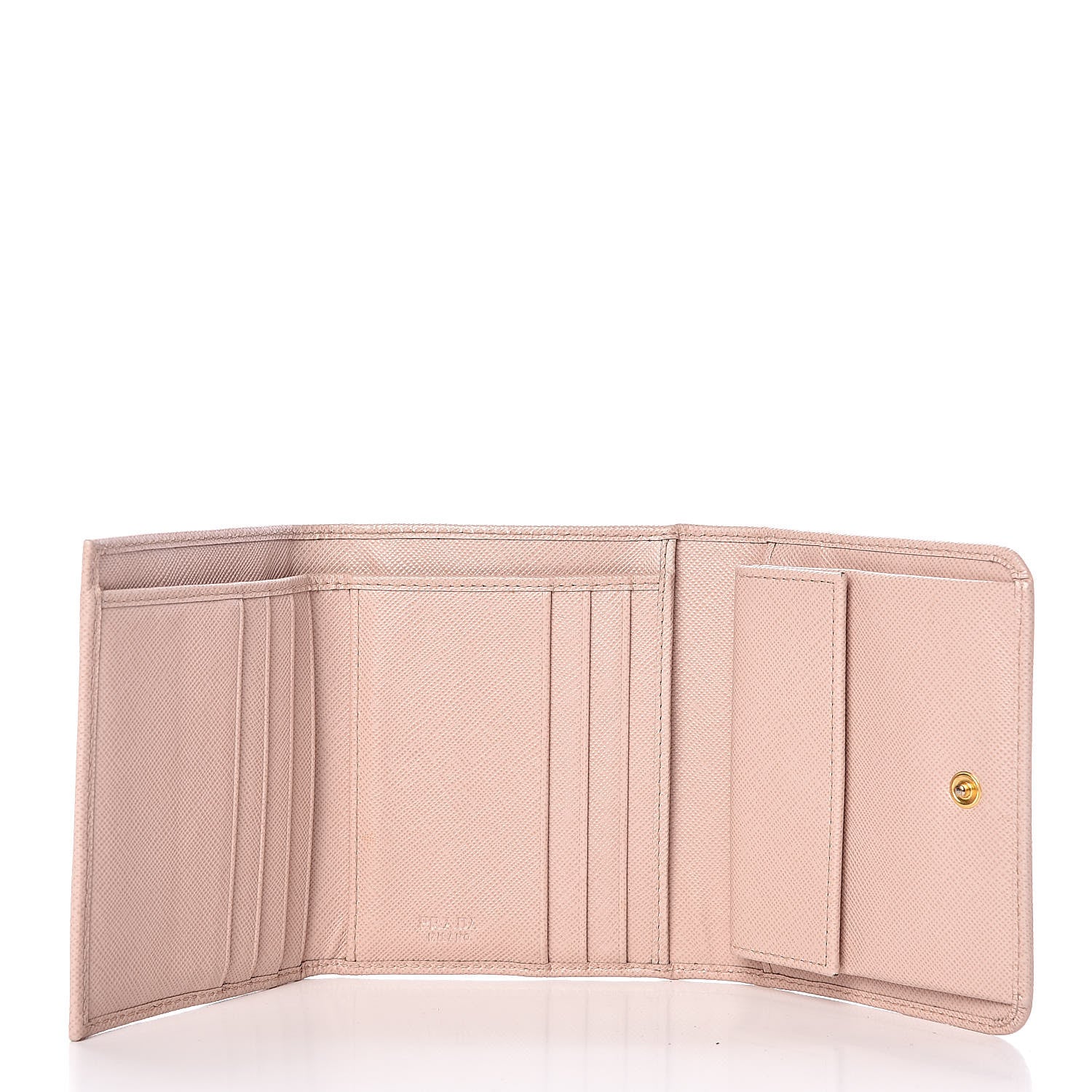 Prada Saffiano Metal Tri-Fold Wallet Cipria 5 of 15