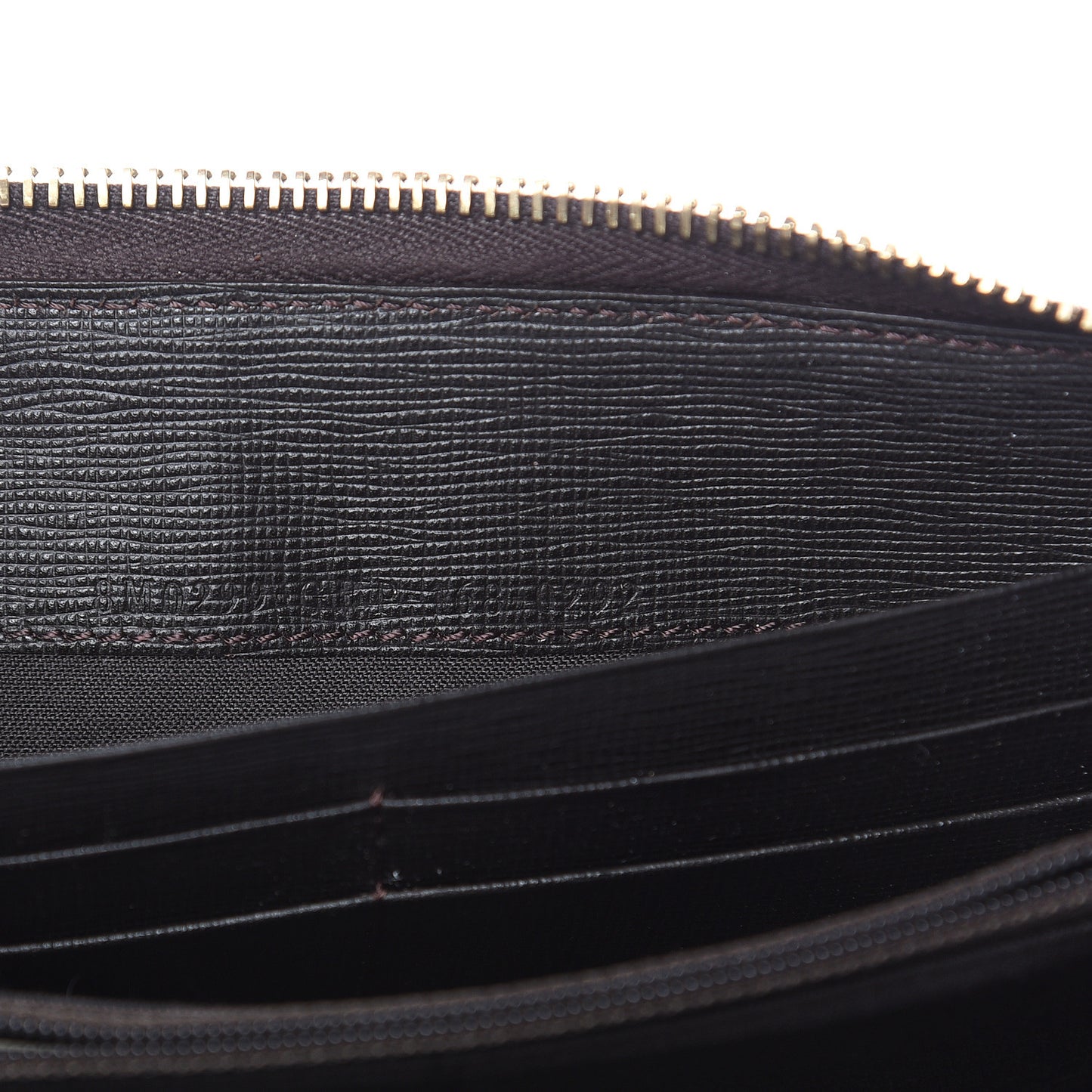 Zucca Spalmati Vitello Elite Zip Around Wallet Tobacco Ebano
