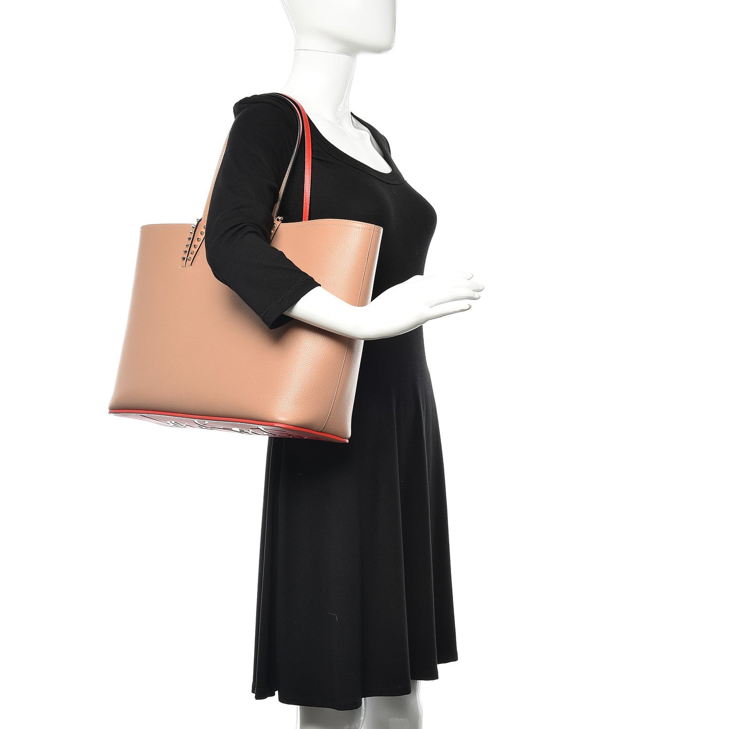 Calfskin Spikes East West Cabata Tote Ballerina