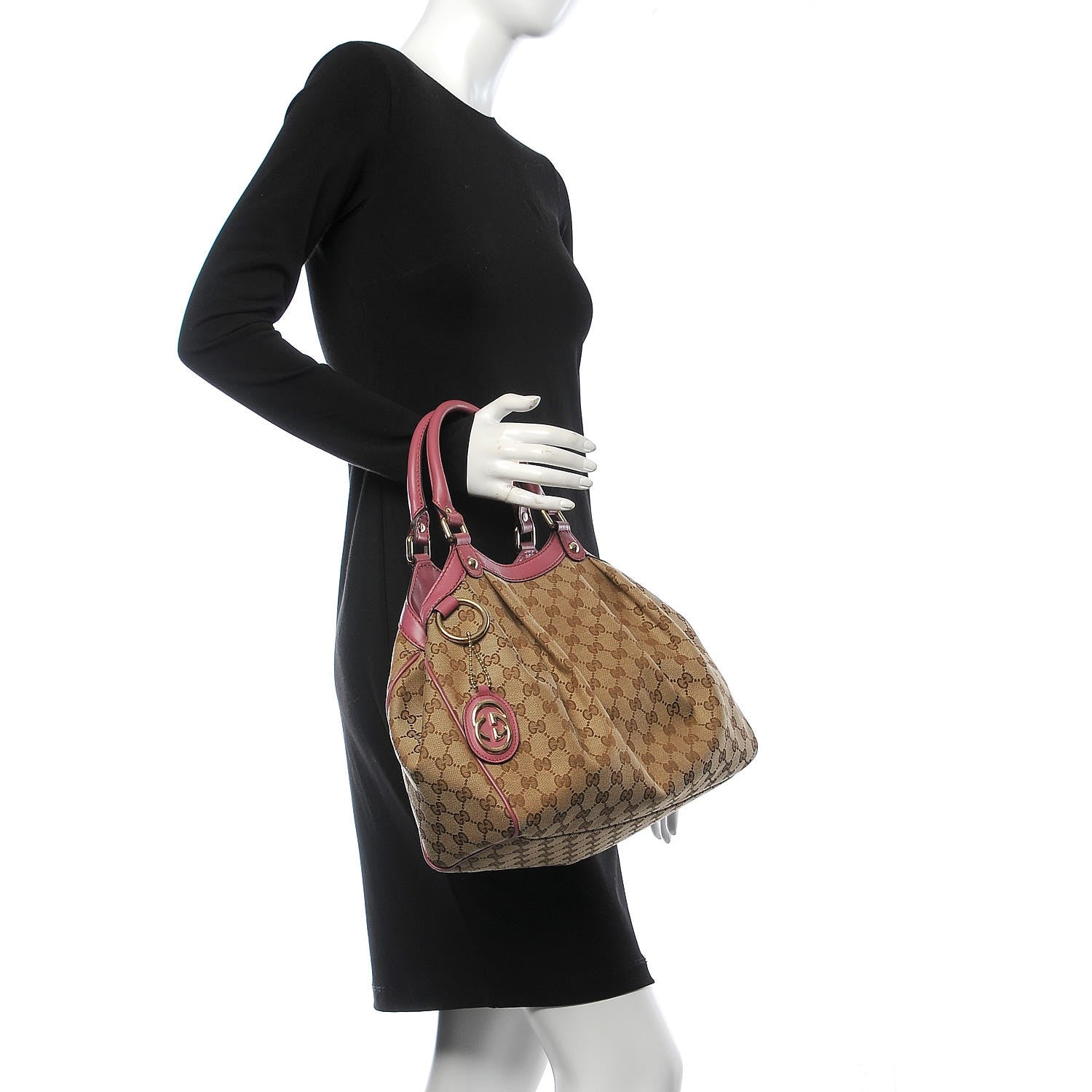 Gucci Monogram Margaux Calfskin Medium Sukey Tote Beige Ebony Vintage Rose 2 of 7