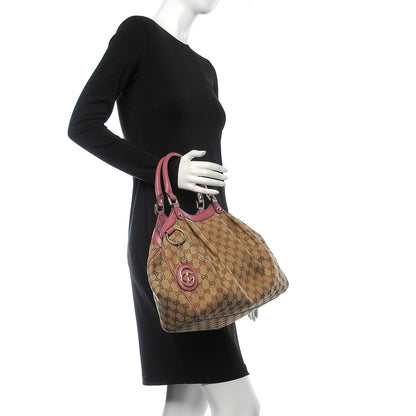 Gucci Monogram Margaux Calfskin Medium Sukey Tote Beige Ebony Vintage Rose 2 of 7