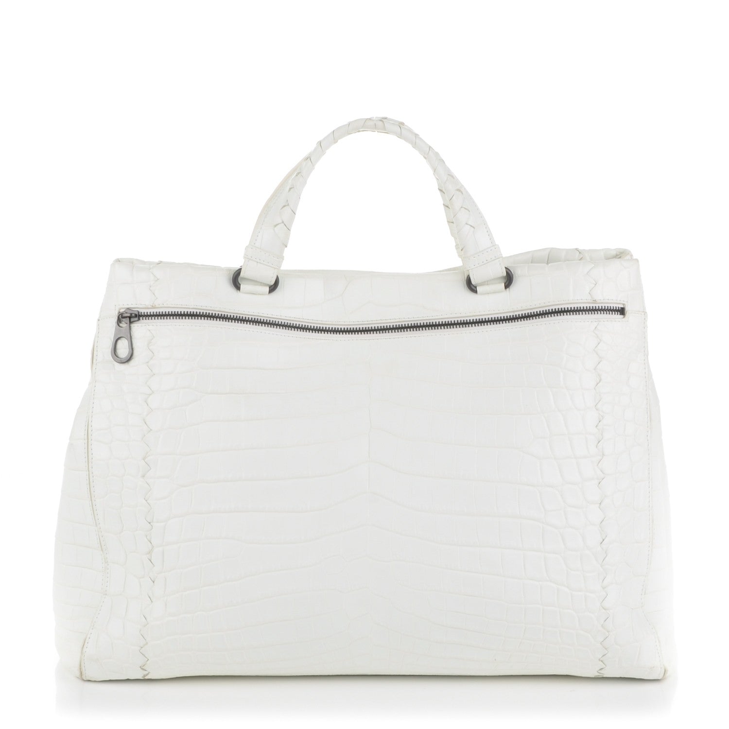 Bottega Veneta Crocodile Tote Bianco White 1 of 7