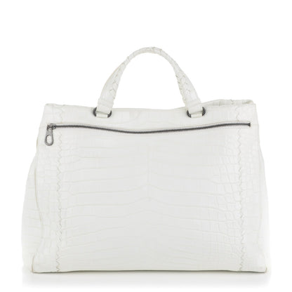 Bottega Veneta Crocodile Tote Bianco White 1 of 7