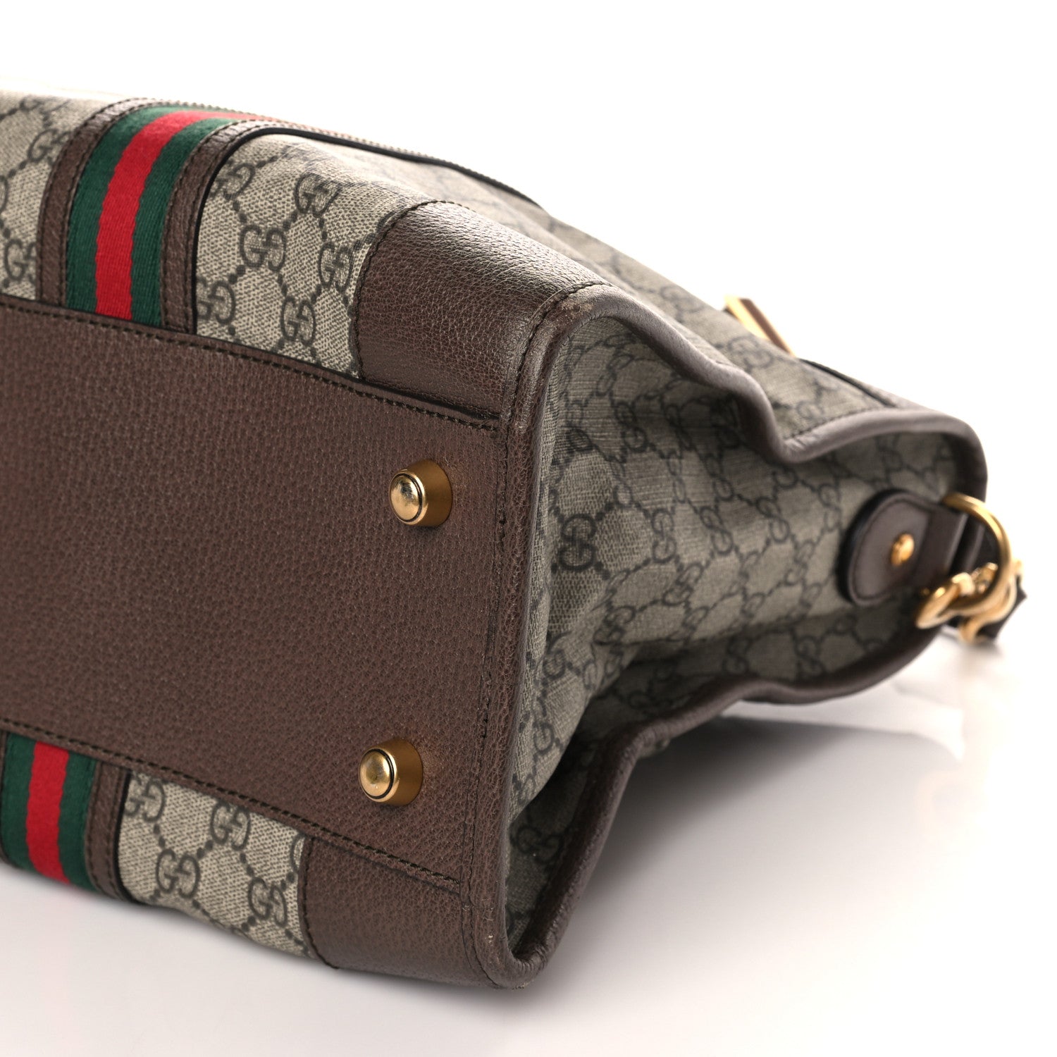 Gucci Soft GG Supreme Monogram Web Medium Duffle Bag Beige New Acero Crop 9 of 9