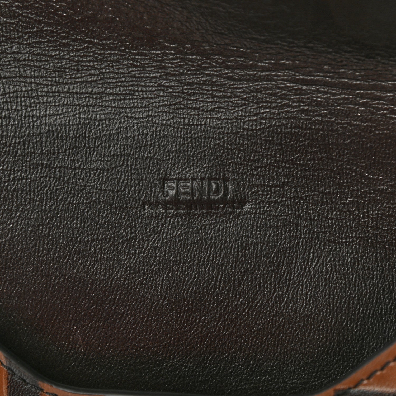 Fendi Vitello Soft F is Fendi Bi-Color FF 1974 Embossed Envelope Pouch Maya Black 6 of 8