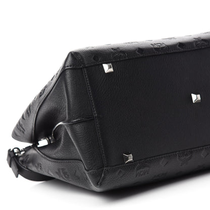 MCM Calfskin Ottomar Monogram Large Essential Tote Black 6 of 11