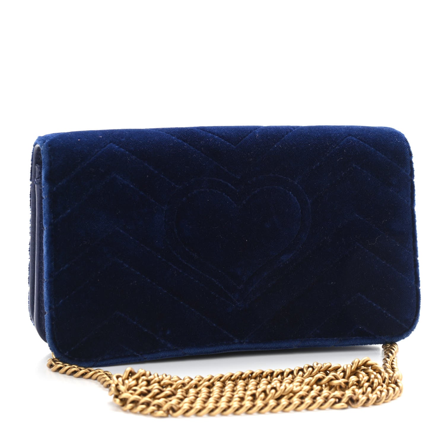Gucci Velvet Matelasse GG Marmont Mini Bag Cobalt Blue 3 of 10
