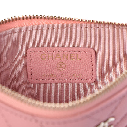 Chanel Caviar Chevron Quilted Small Cosmetic Case Pink 6 of 8