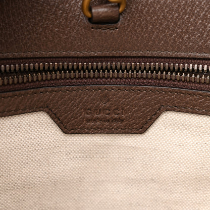 Gucci GG Supreme Monogram Tiger Savanah Textured Dollar Calfskin Small Retro Interlocking G Tote Bag Beige Ebony Multicolor New Acero 6 of 14