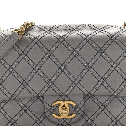 Chanel Iridescent Calfskin Triple Stitched Flap Grey 8 of 14
