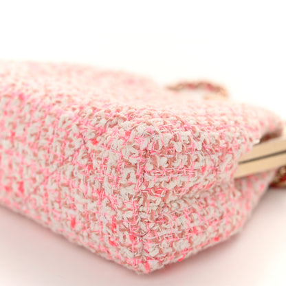 Chanel Tweed Kiss Lock Phone Holder With Chain Pale Pink Ecru 10 of 10