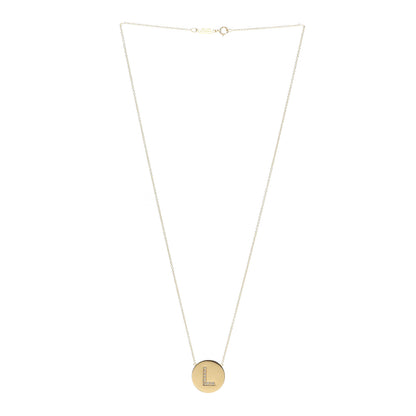 Jennifer Meyer 18K Yellow Gold Diamond Letter L Disc Necklace 3 of 5