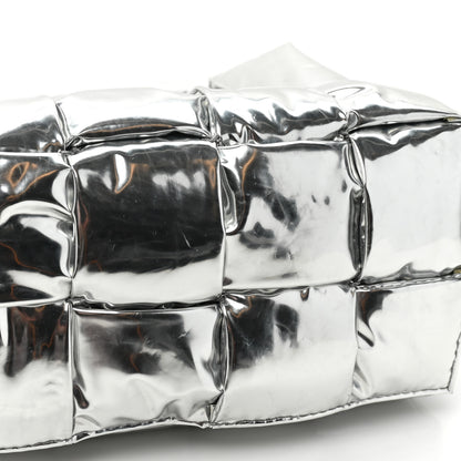 Bottega Veneta Metallic Lambskin Maxi Intrecciato Padded The Belt Cassette Bag Silver 12 of 13