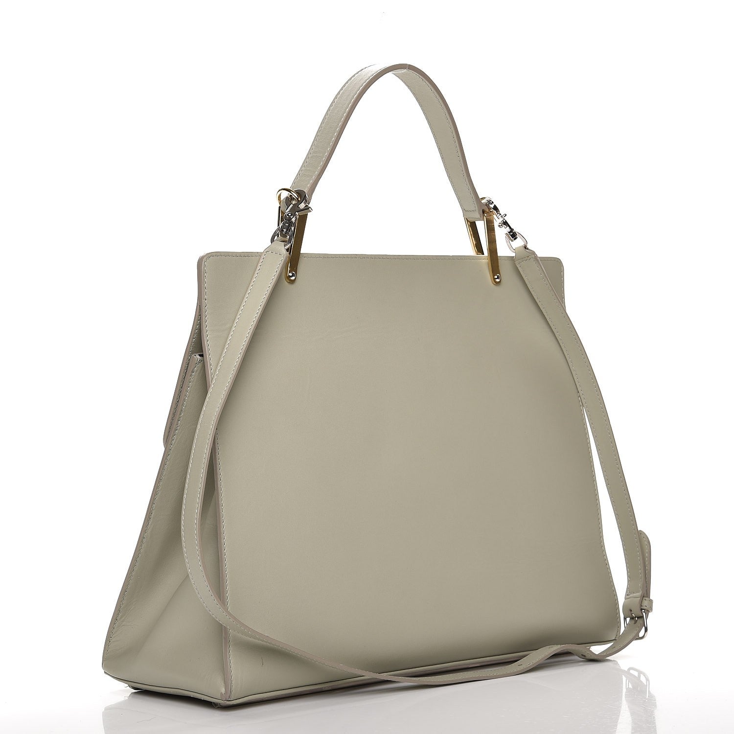 Balenciaga Smooth Calfskin Le Dix M Cartable Shoulder Bag Pearl Grey 4 of 12